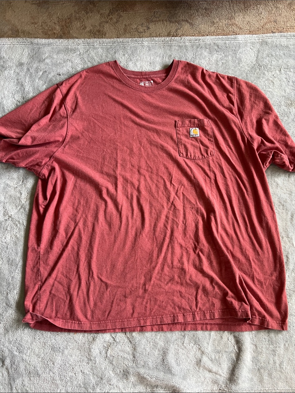 Carhartt Men's Brick Red Short-Sleeve Pocket Tee